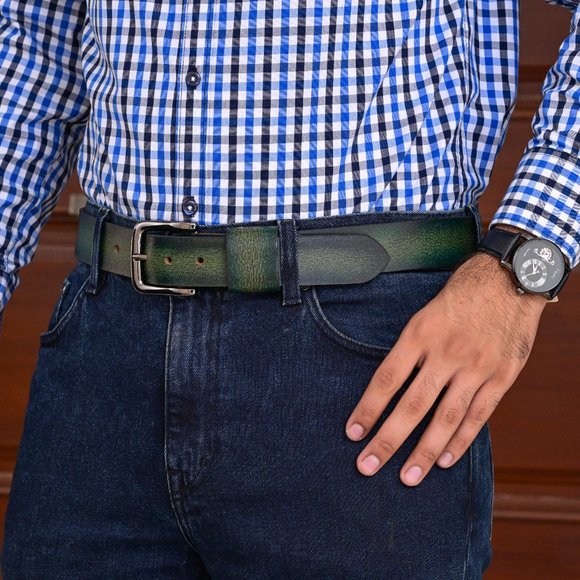 Personalized Leather belt for him. Mens full grain genuine handmade leather belt - Picture 11 of 15